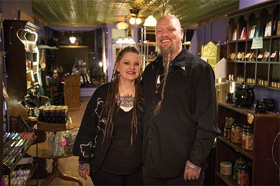 Chronogram photo of Renée and Storm inside Witchcraft District Bazaar